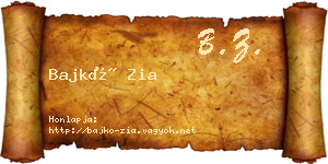 Bajkó Zia névjegykártya